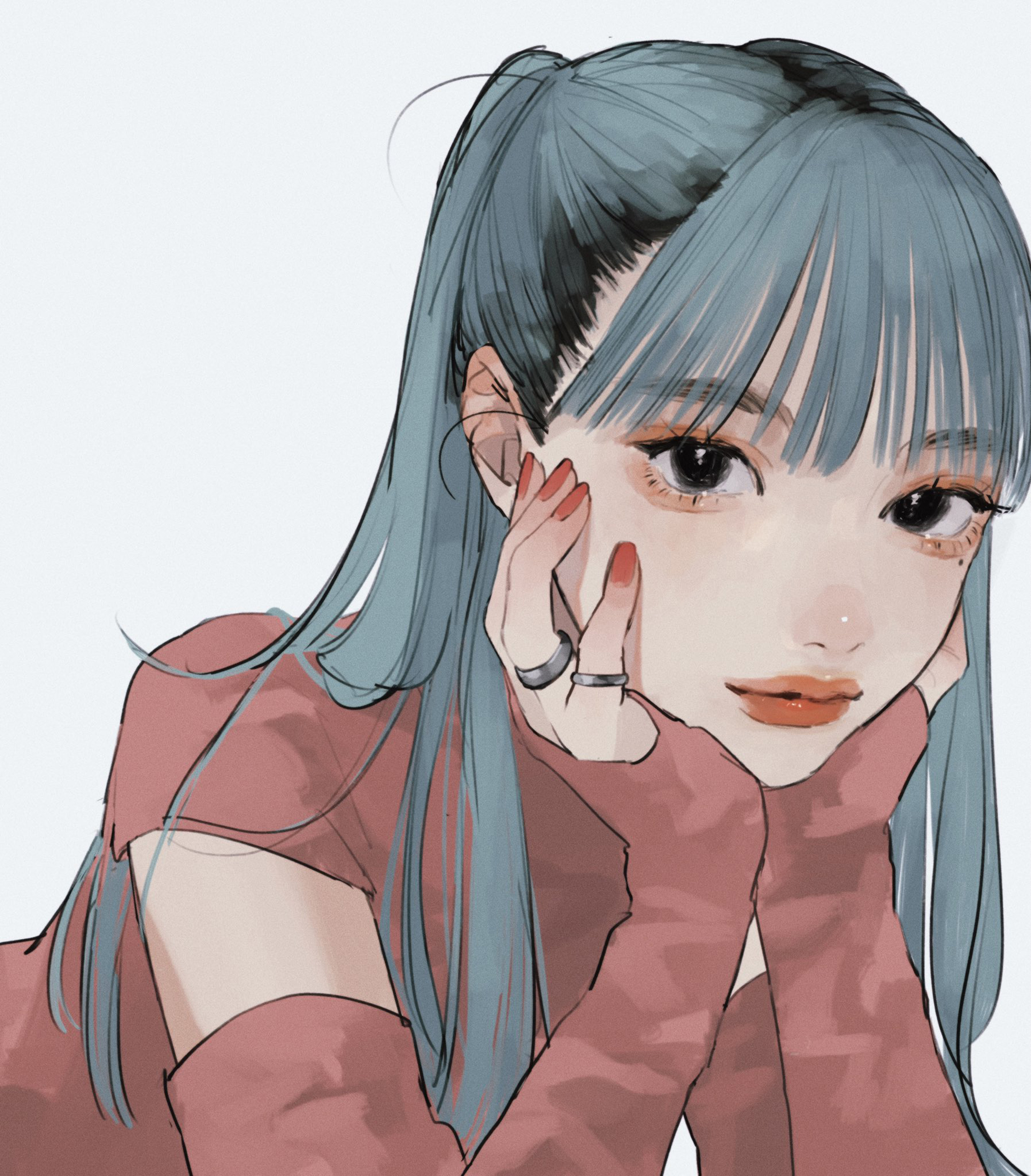 画师 tamimoon 极具个性的高冷小姐姐插画作品