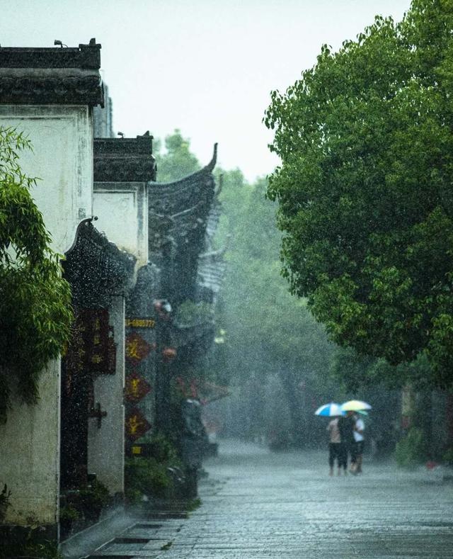 台儿庄古城雨景好美啊