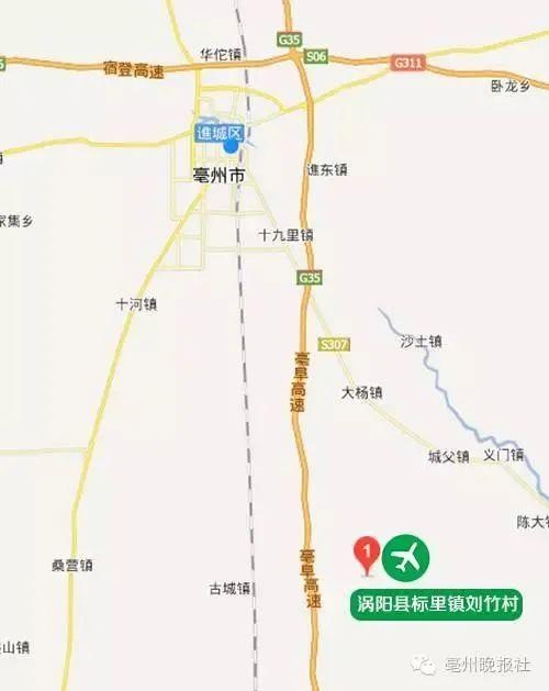 亳州机场刘竹地图图片