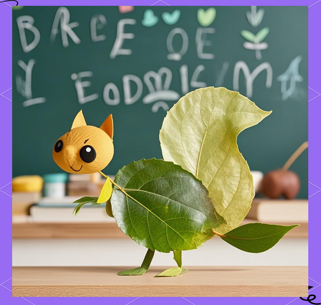 树叶拼贴小动物的创作思路与技巧