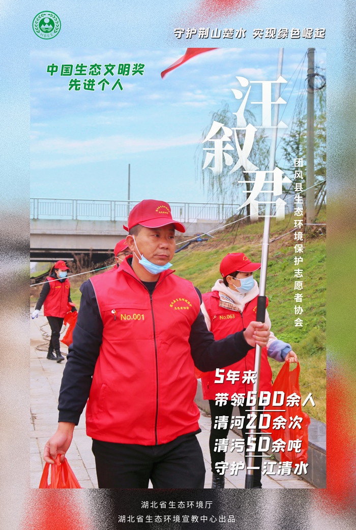 湖北的两位中国生态文明奖先进个人,海报来啦!