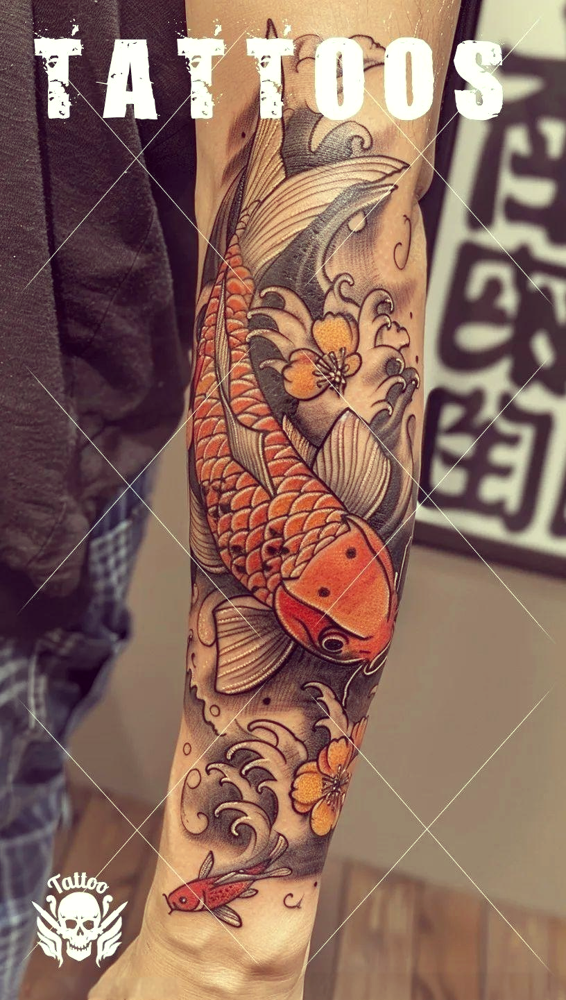 探索锦鲤手臂纹身的吉祥寓意与艺术特色