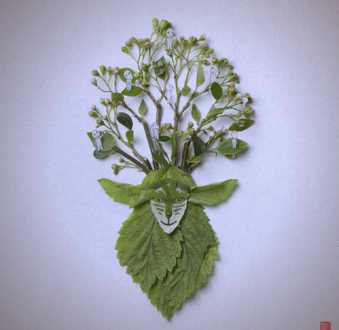 日本艺术家井上罗来用花草拼贴创造独特艺术风格