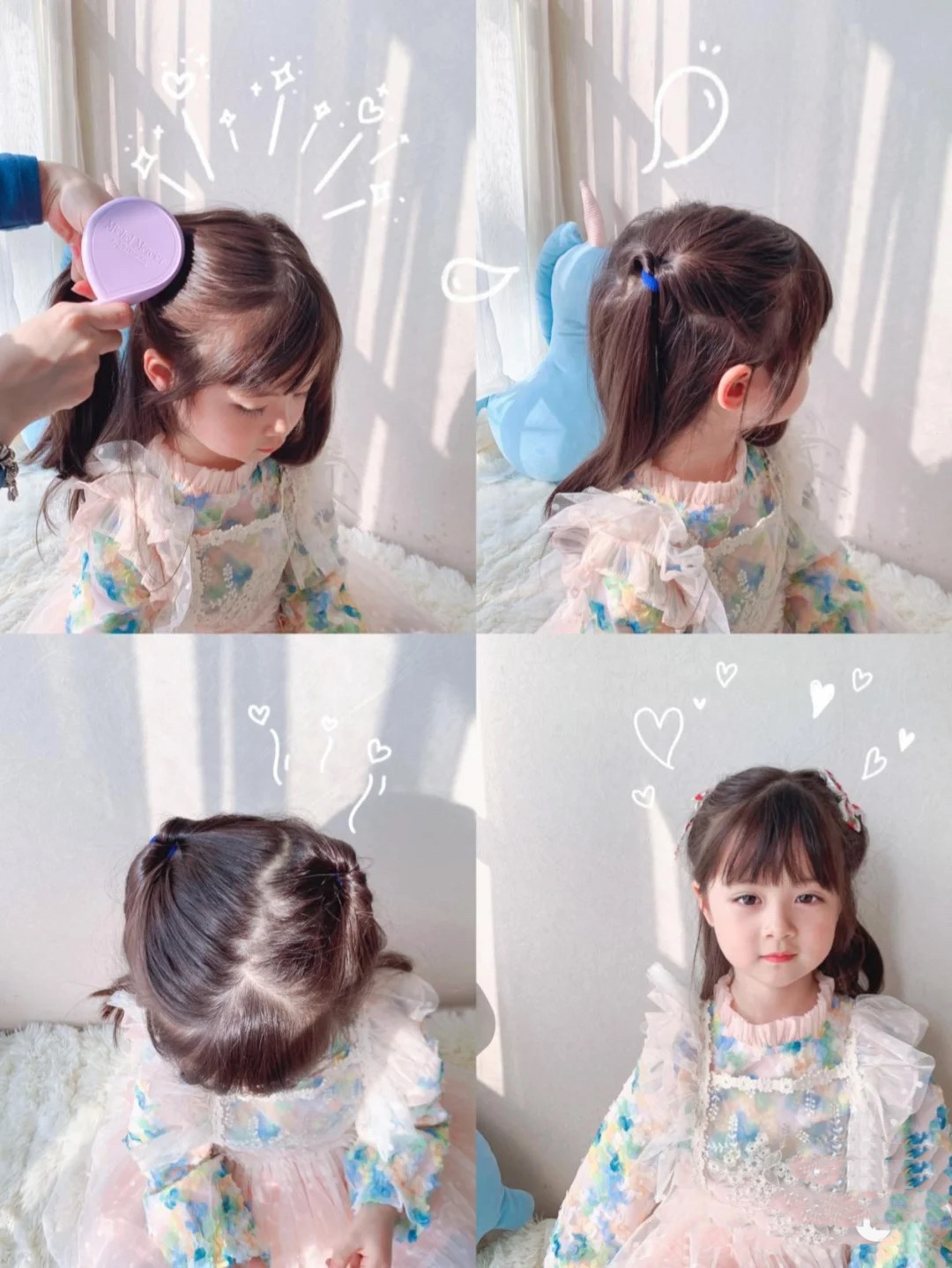 小女孩怎么扎辫子更好看?几种简单的扎发新手妈妈也能学会