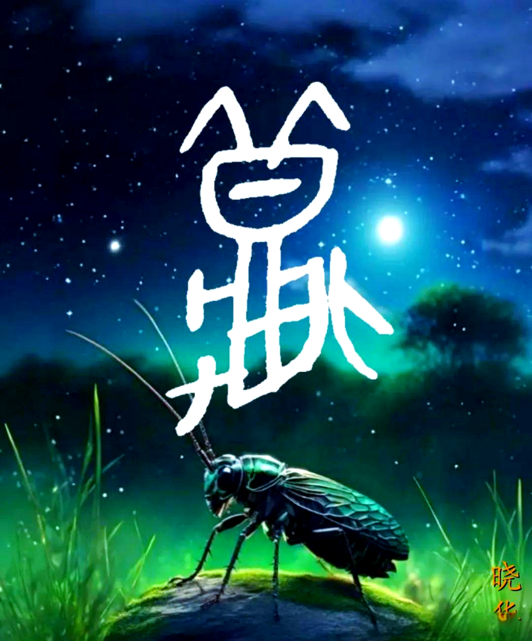 秋字的甲骨文形象地描绘了一只长须,长足,薄翼的蟋蟀,这恰恰与"秋天"