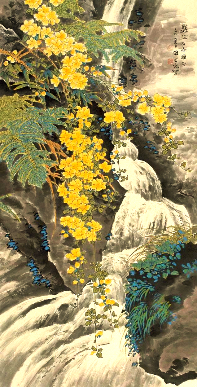 迎春花在国画大师的笔下,展现春意盎然的端庄秀丽!