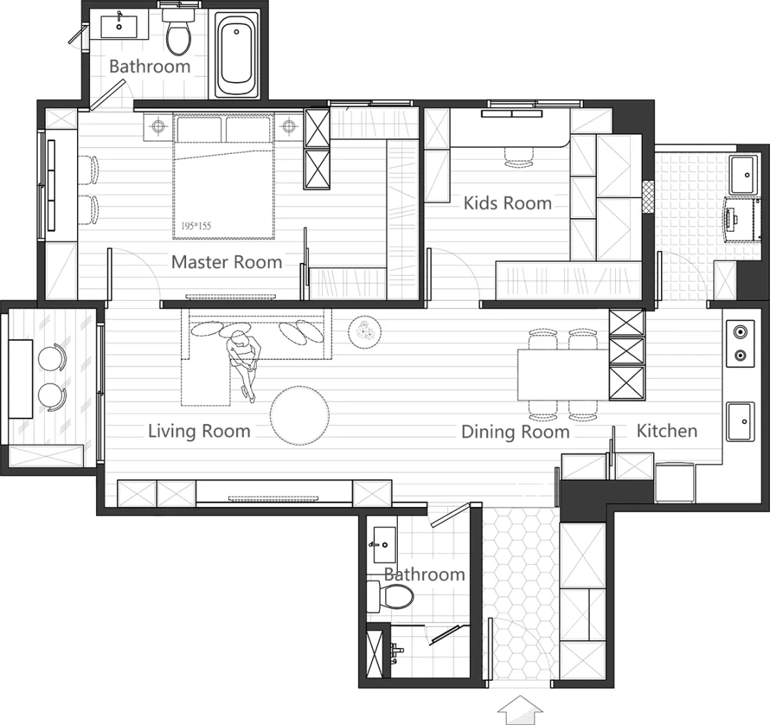 73㎡北欧风小户型,全屋大白墙 木质家具,干净又清爽