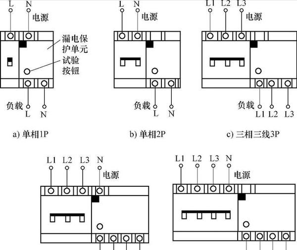 漏电开关怎么接线图图片