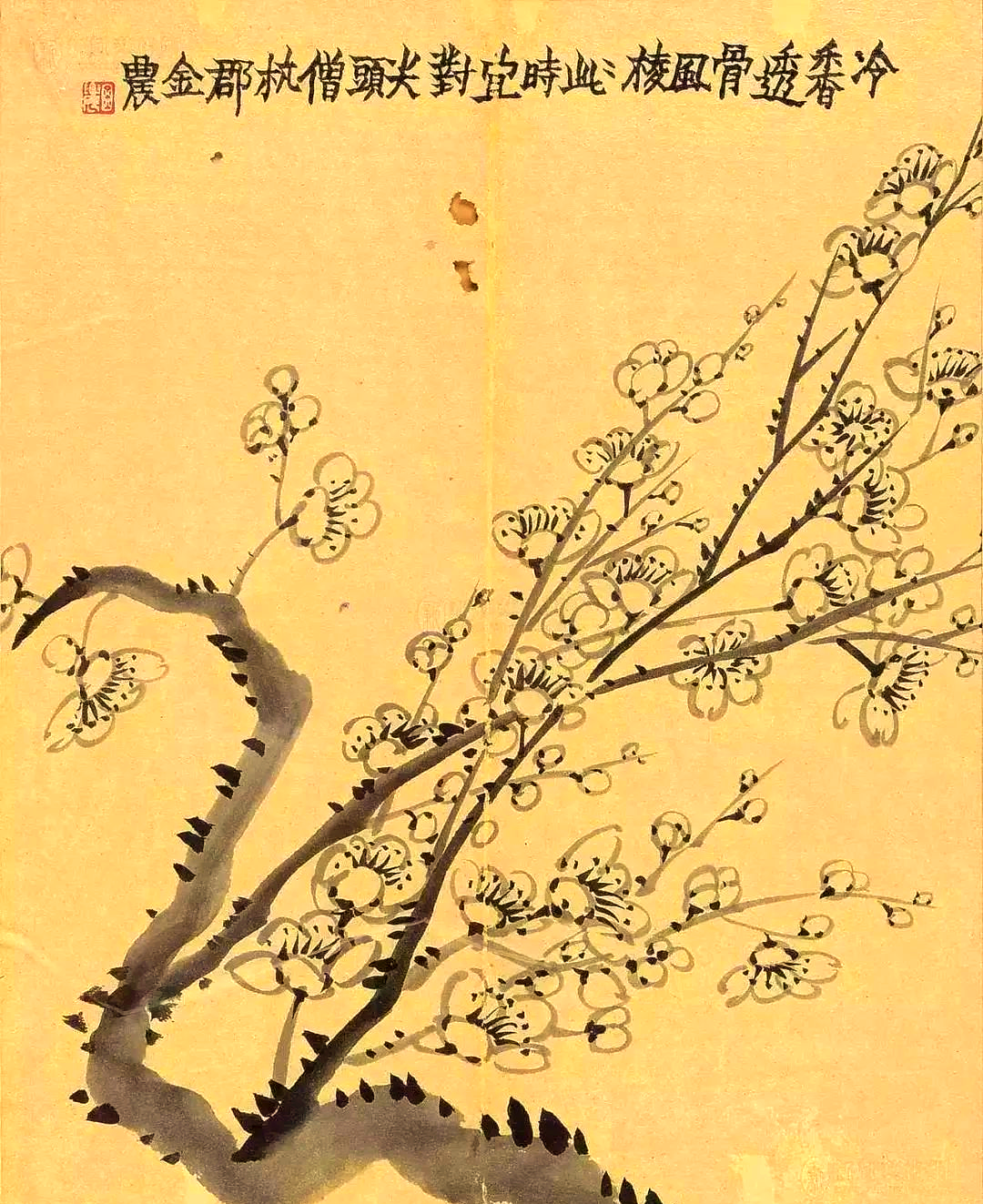 金农的梅花作品,展现凌寒中的独特韵味