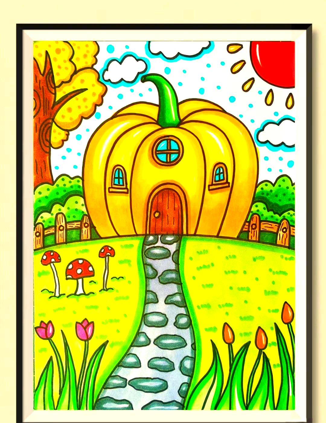 秋天主题创意儿童美术范画精选