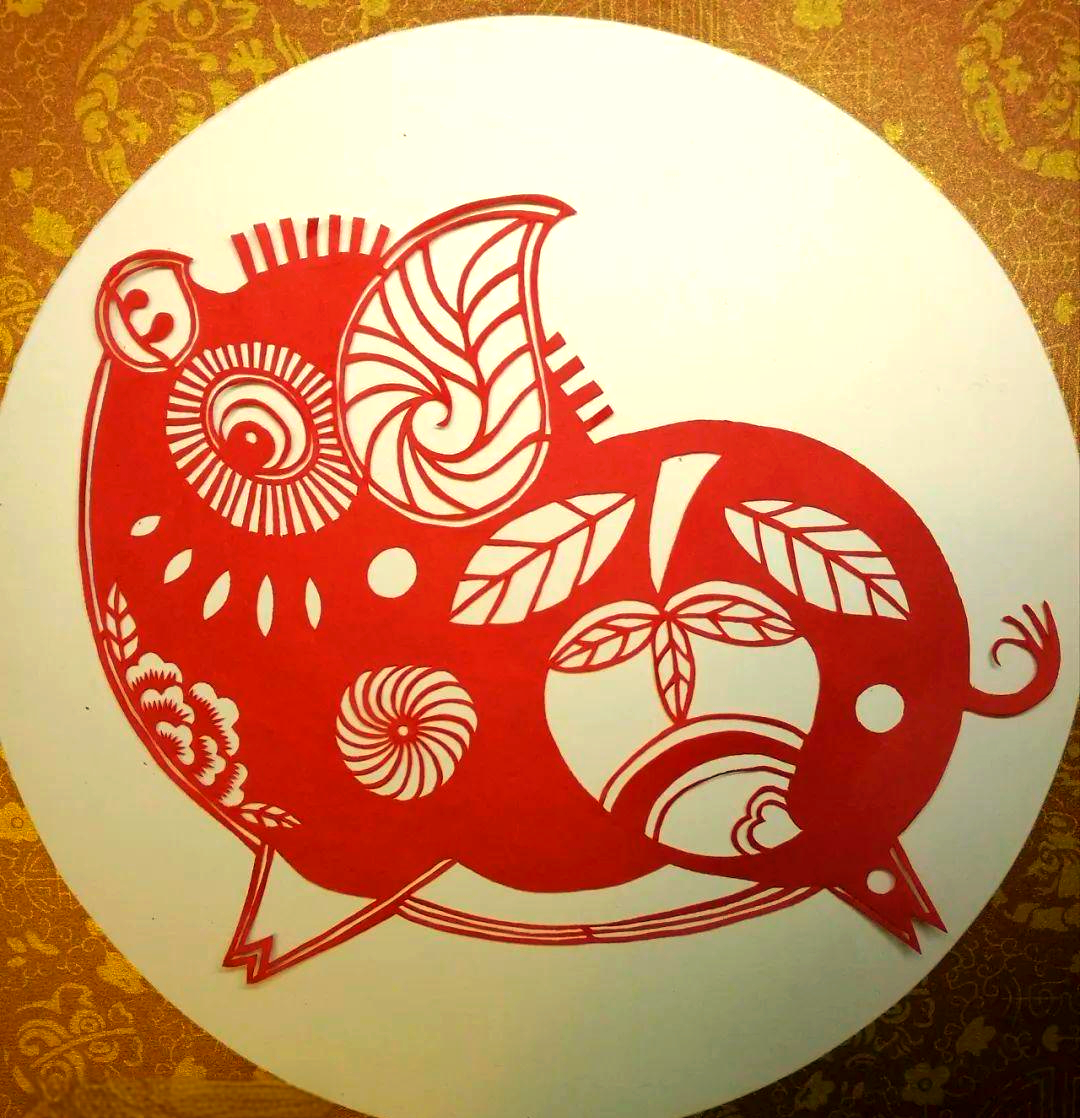 生肖剪纸作品欣赏:猪篇