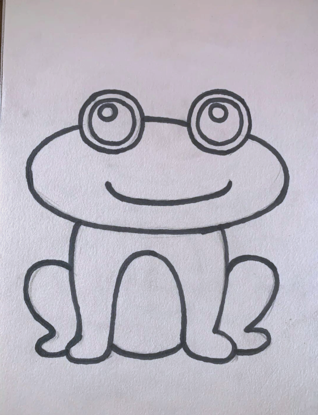 小青蛙简笔画教程,画纸大也能轻松掌握