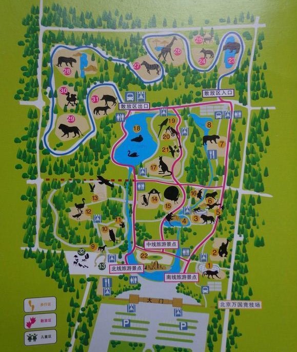 北京动物园平面图图片
