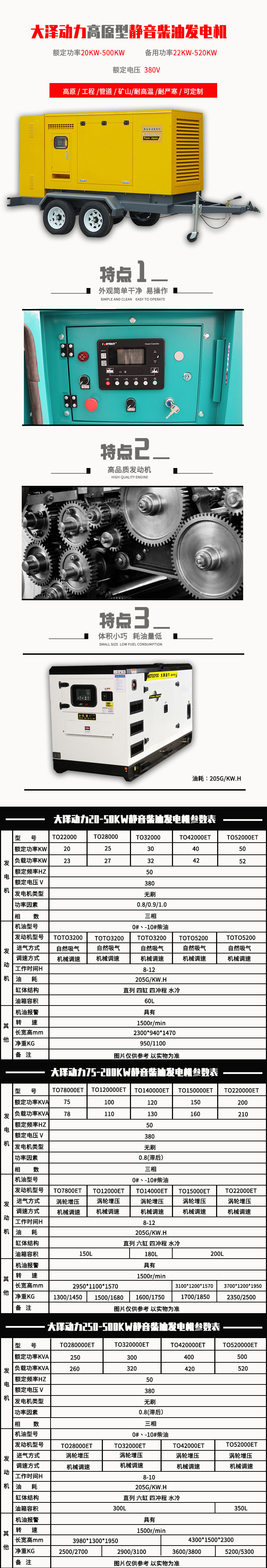 大泽动力100kw-500千瓦柴油发电机介绍