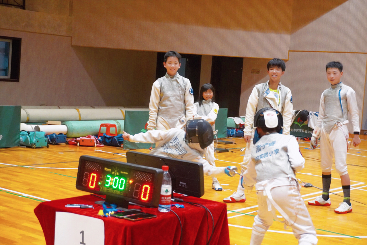 喜迎亚运会,中法"小剑客"在瑞安市安阳实验小学pk