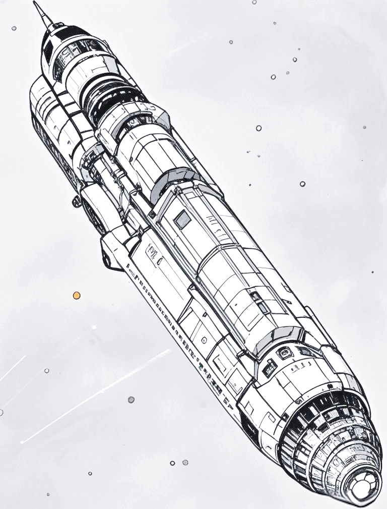宇宙飞船线稿设计指南,为孩子提供创意与想象空间