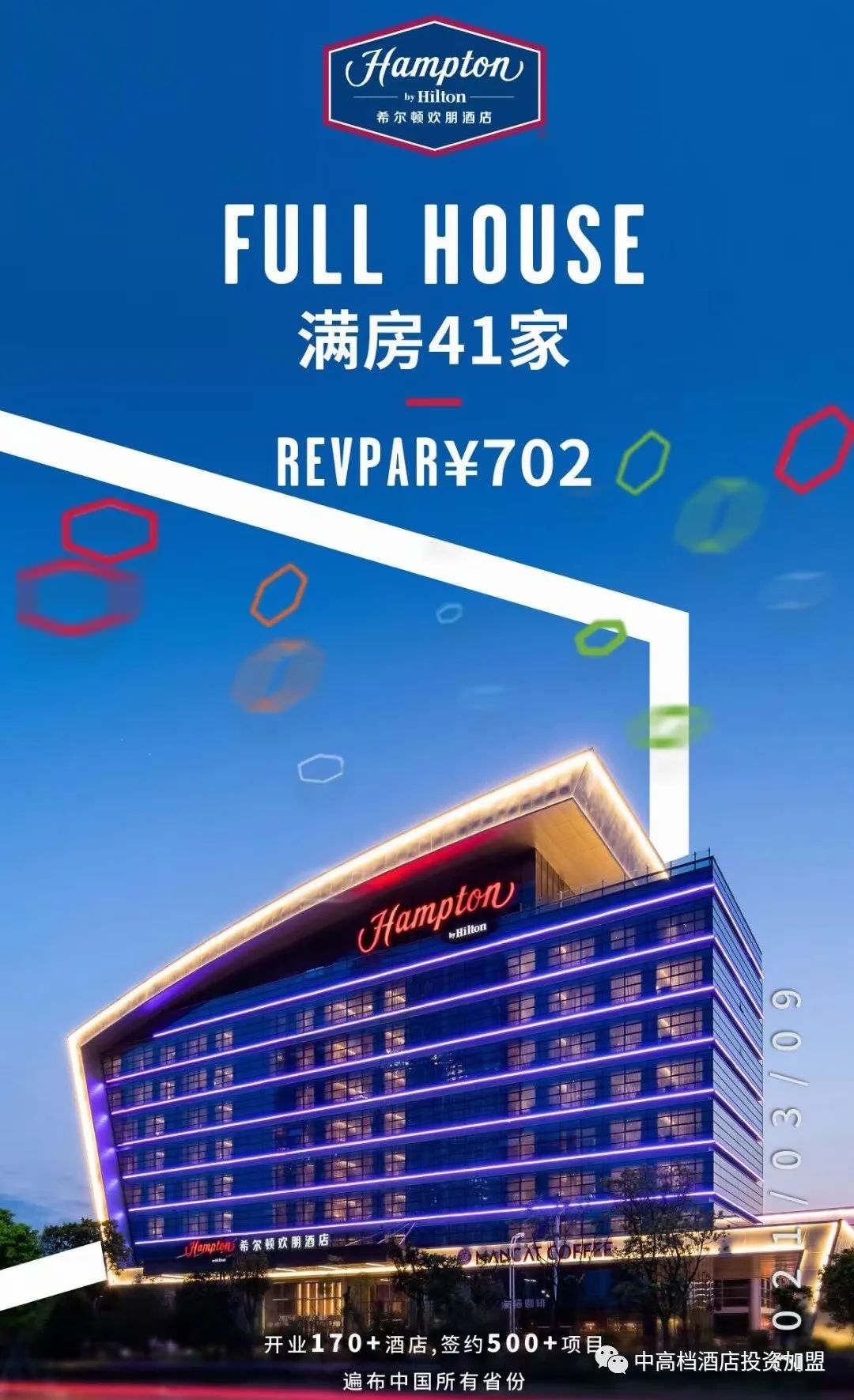 希尔顿欢朋41家酒店满房!最高revpar达￥702!
