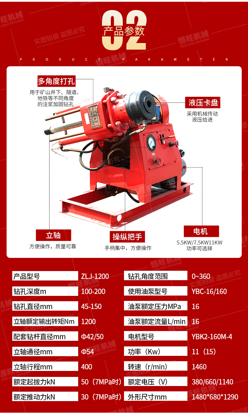 水源重2000钻机参数图片