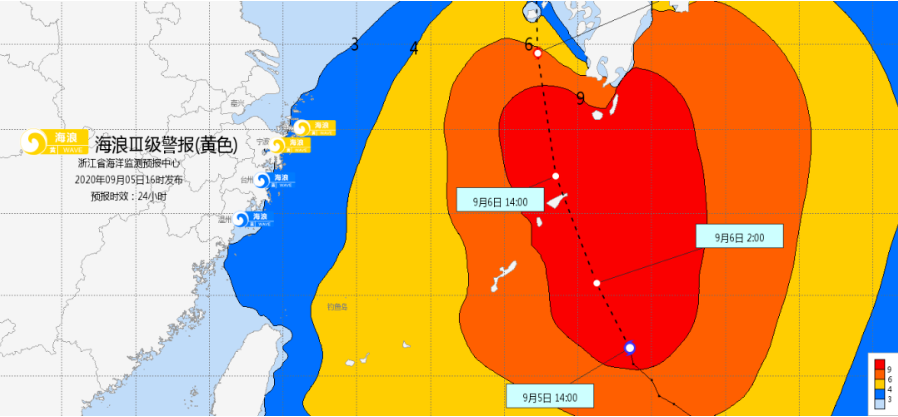 台风海神来袭 浙江省今日将海浪警报由蓝色升至黄色!