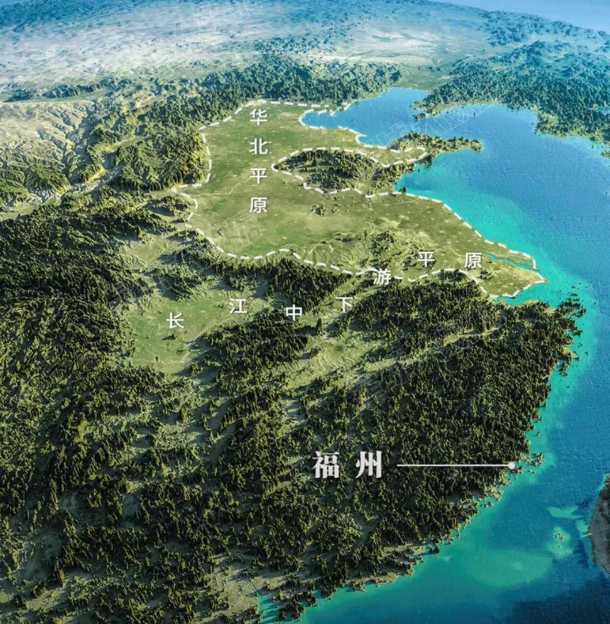 感受一下福建的地形. 就地形来说,感觉我们闽浙都不容易.