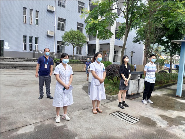 江安县第三初级中学校开展考前疫情防控应急演练