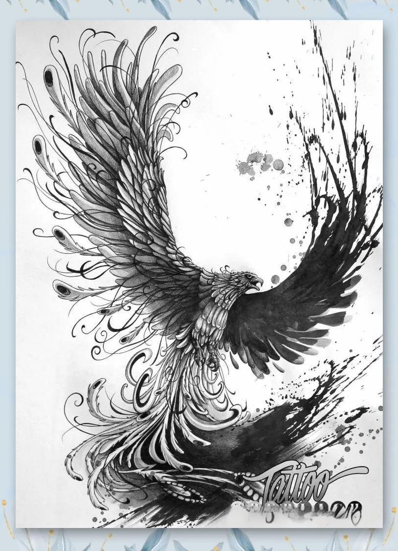 对于凤凰纹身而言,其图案的精细度至关重要,尤其是翅膀的刻画