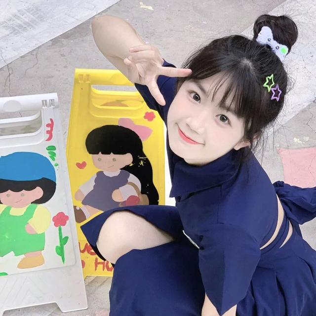 學生黨ins校園校服背書包女生頭像