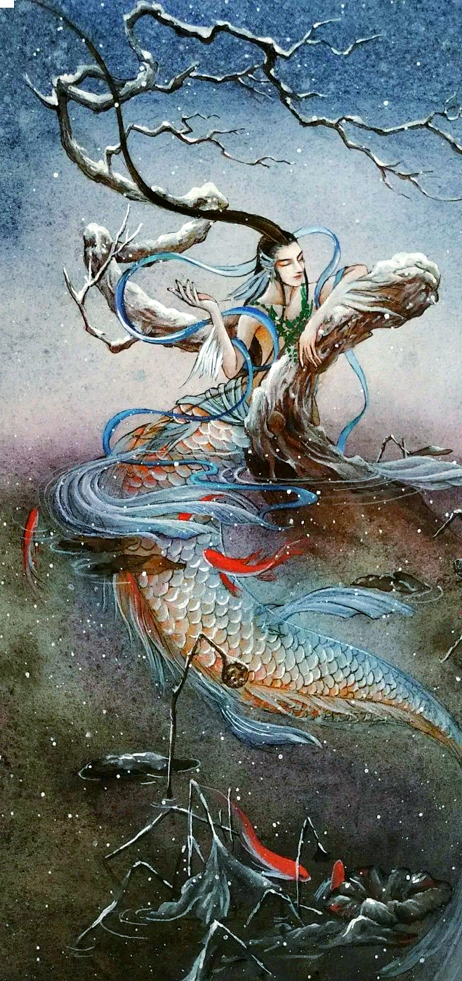 山海经中的神秘人鱼形象探秘