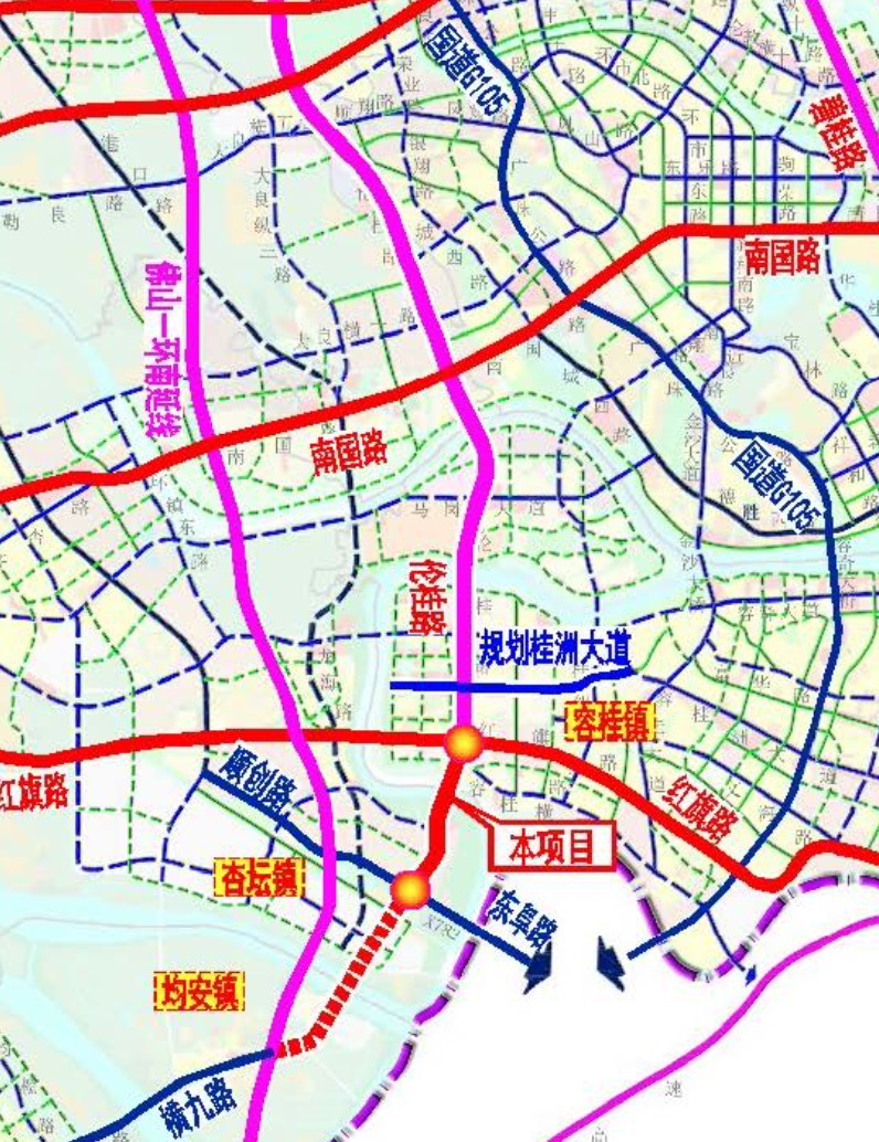 伦桂路南延线规划图图片
