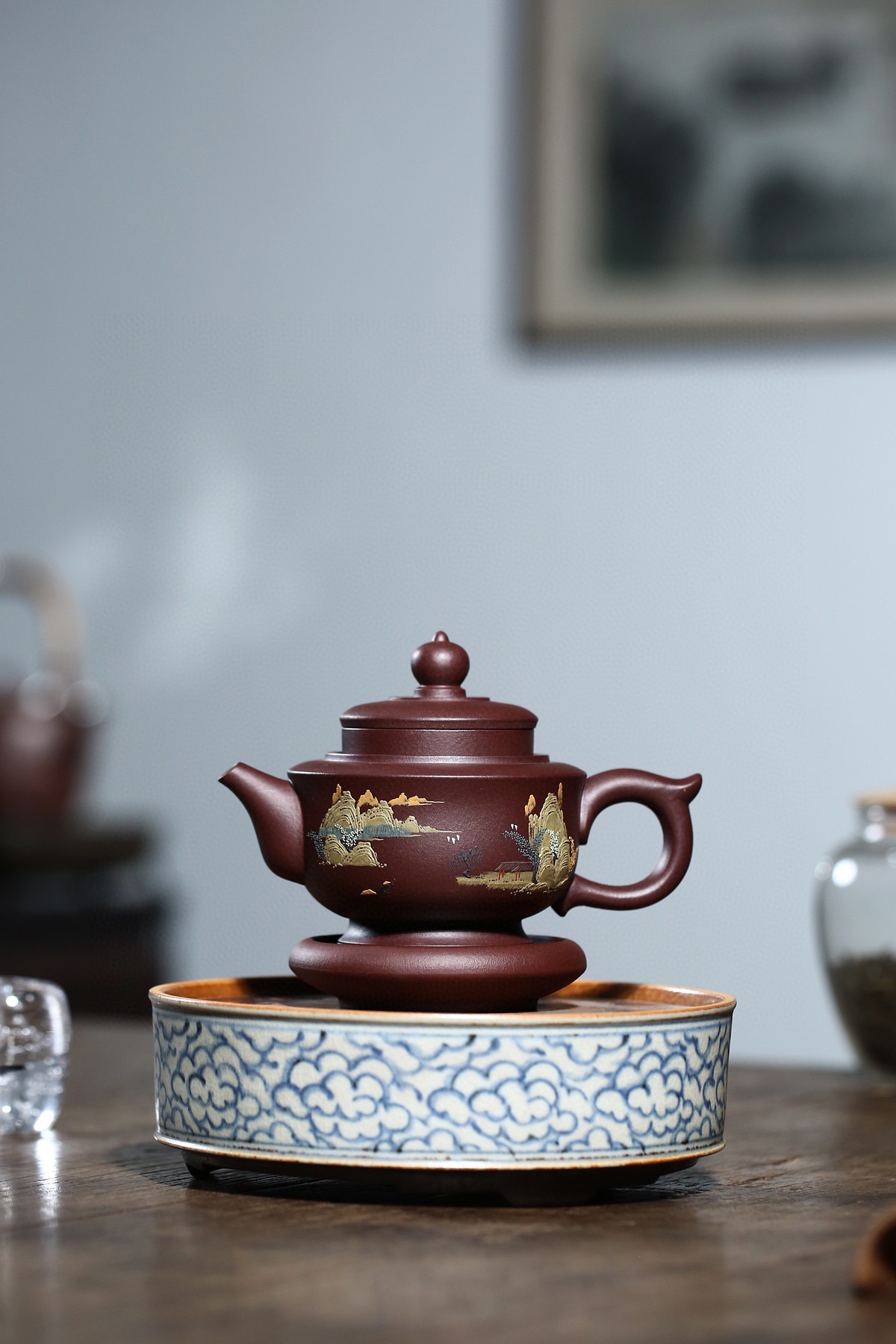 原矿紫砂壶名家范林强纯手工紫砂壶宝塔映月
