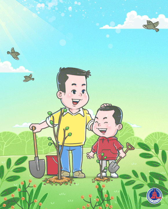 动图插画丨共建绿色家园