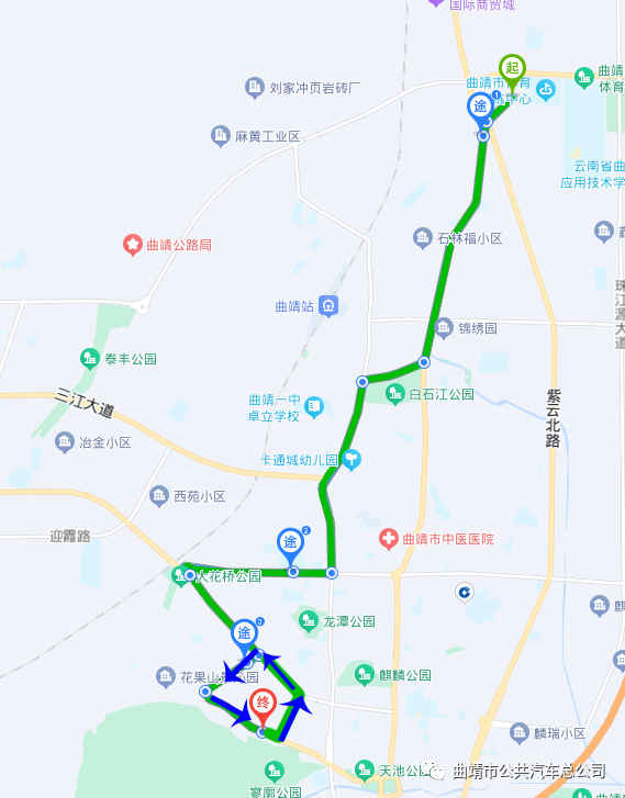 曲靖公交车线路图图片