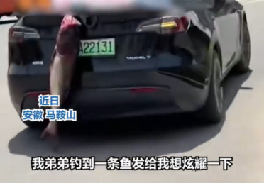 男子钓到大鱼向姐姐炫耀 姐姐随手发上网 不料弟弟被罚200扣9分