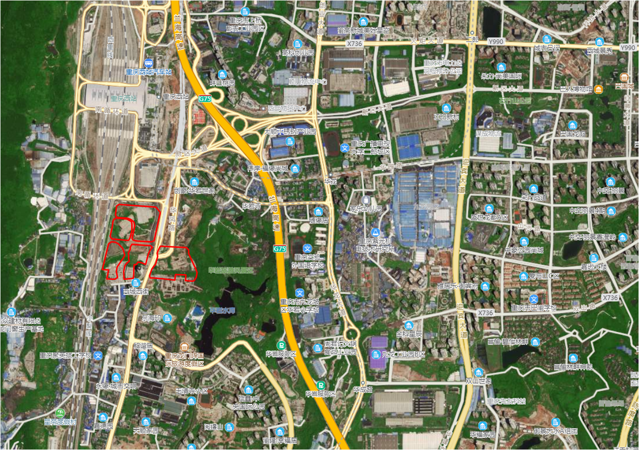 重庆九龙坡区中梁山组团出售西站片区5块用地