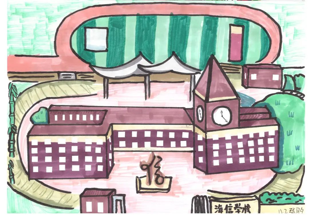 海信学校"信之月"系列活动:手绘卡通地图展现多彩校园风貌