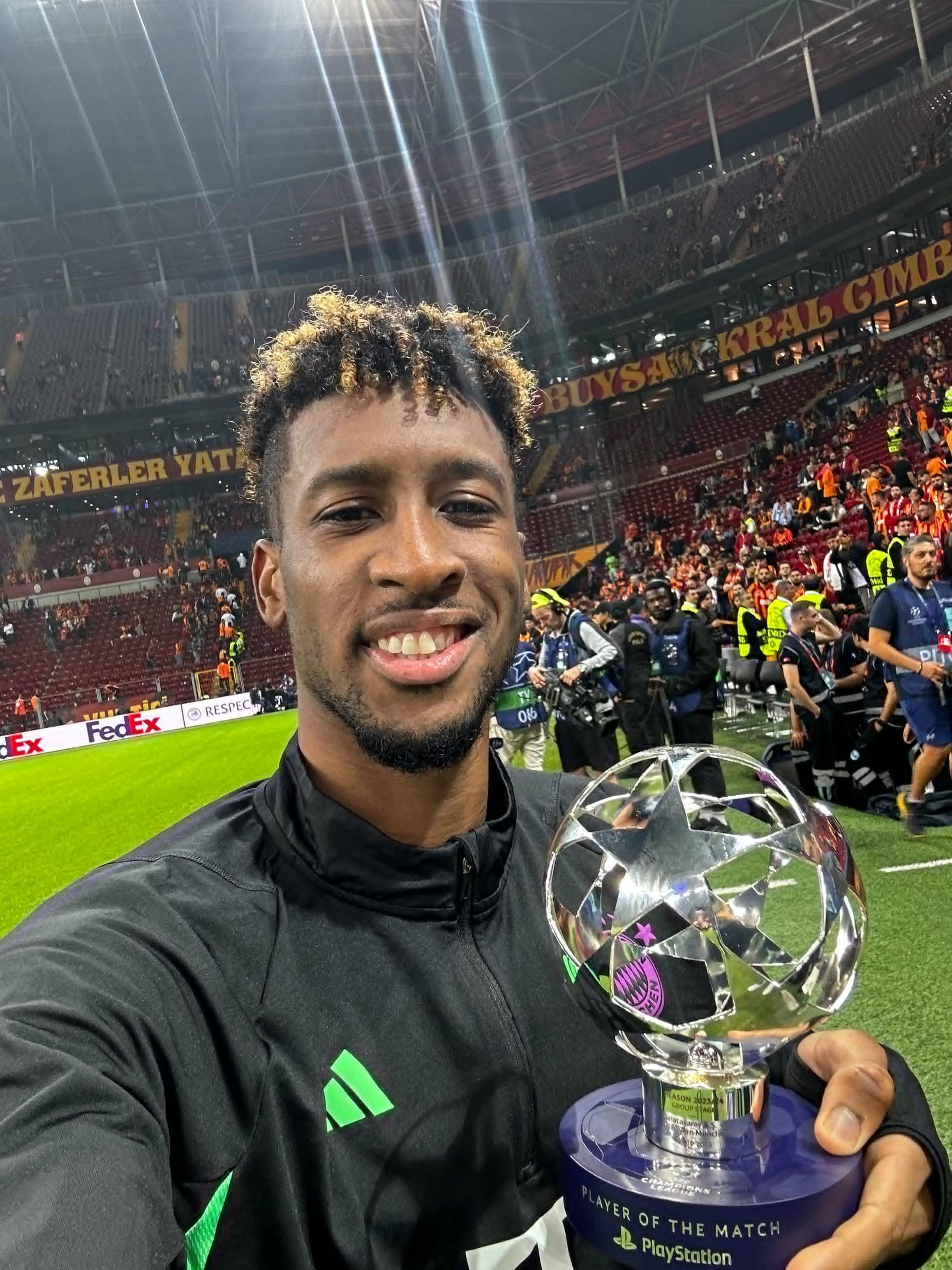 1进球2关键传球,金斯利-科曼当选对阵加拉塔萨雷一役全场最佳