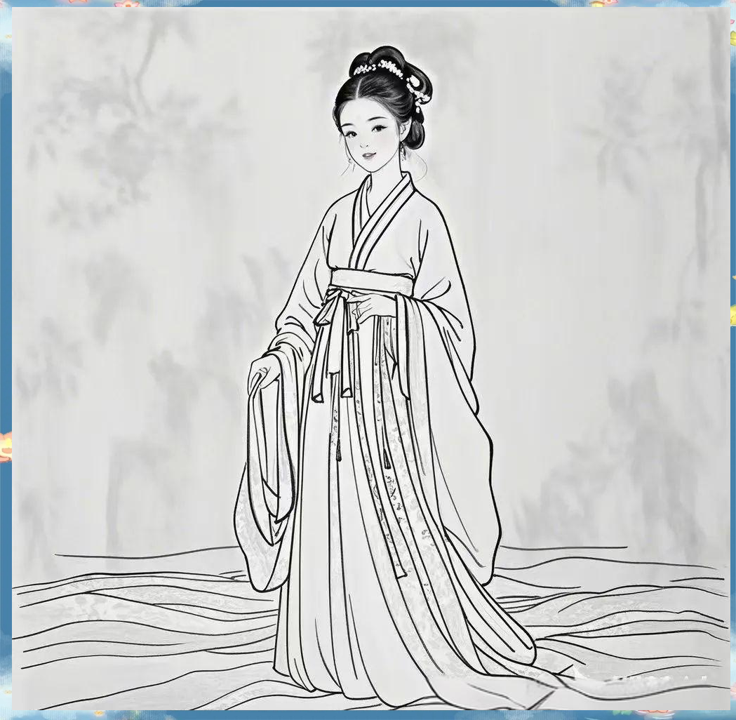 简笔画教程:如何快速绘制古代中国女孩