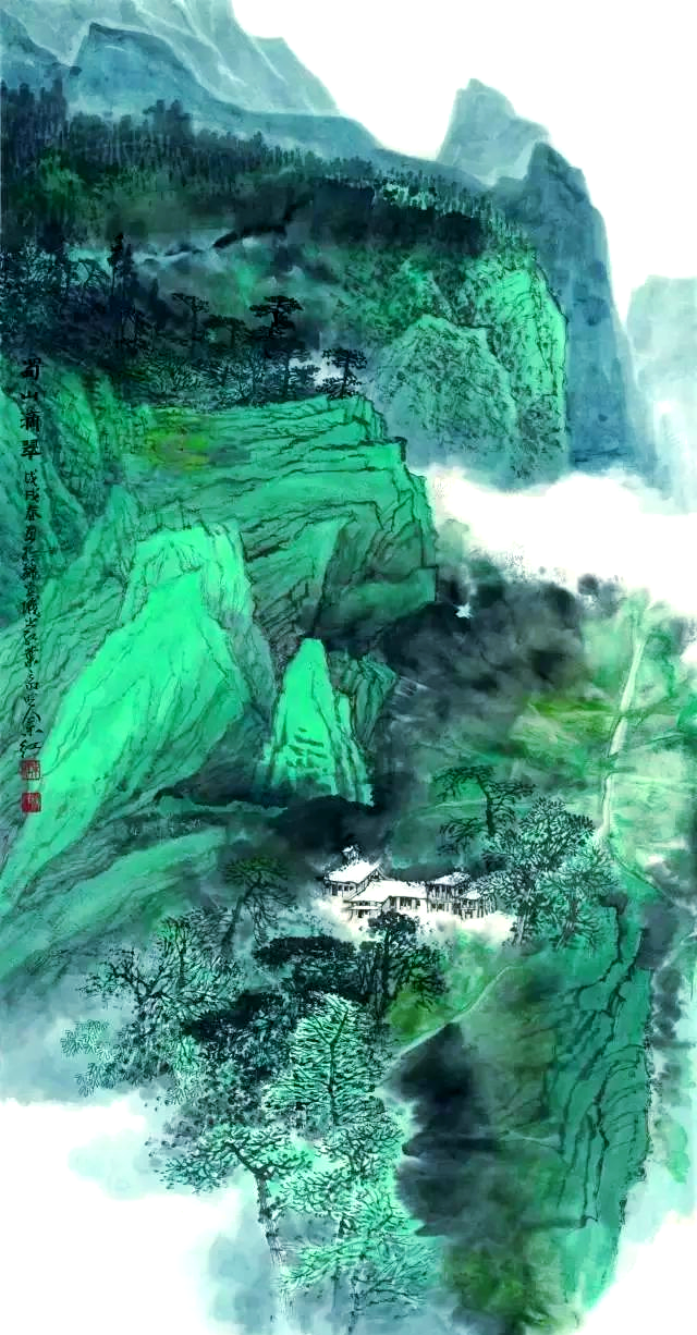 姚叶红的多幅山水作品,令人初看震撼,细看赞叹不已!