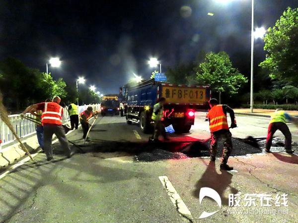 完成道路维修2 36万平方米 烟台市政中心夜间施工快速推进