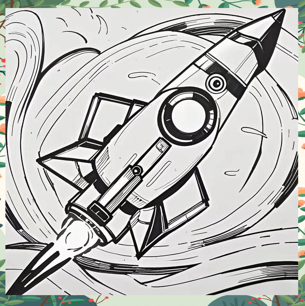 卡通火箭简笔画教程分享,探索未来宇宙的奇妙世界