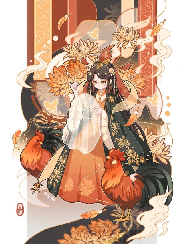 创意分享~插画师kyueki 12生肖国风插画设计