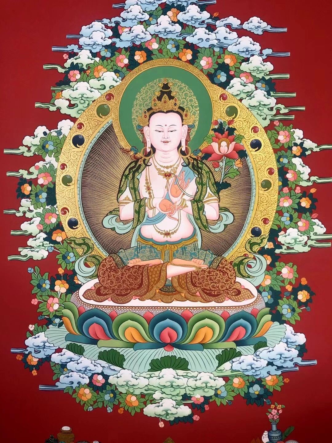 大势至菩萨唐卡:热贡唐卡艺术大师李秀著作