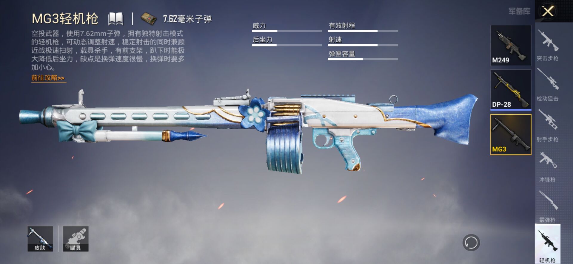 "吃鸡"有无人气,特效枪皮说明一切,mg3是最好的例子