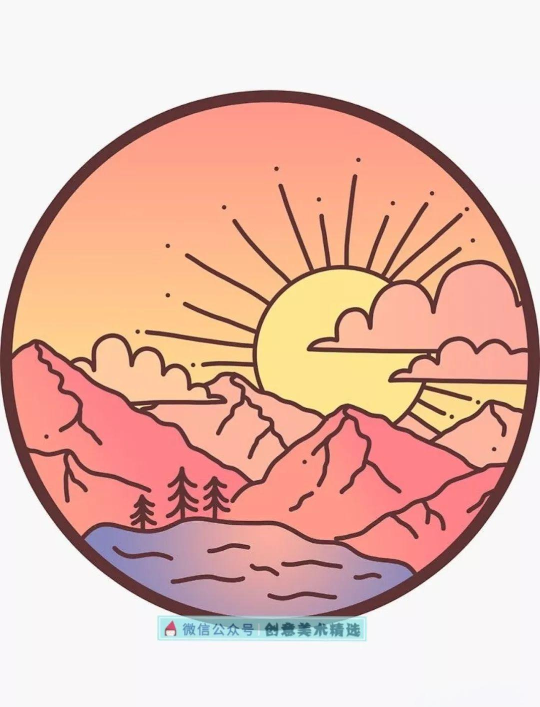 探索圆形构图的创意插画世界