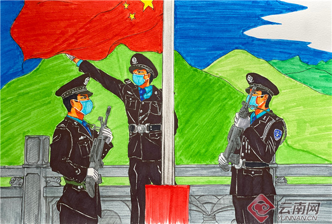 移民警察卡通图片