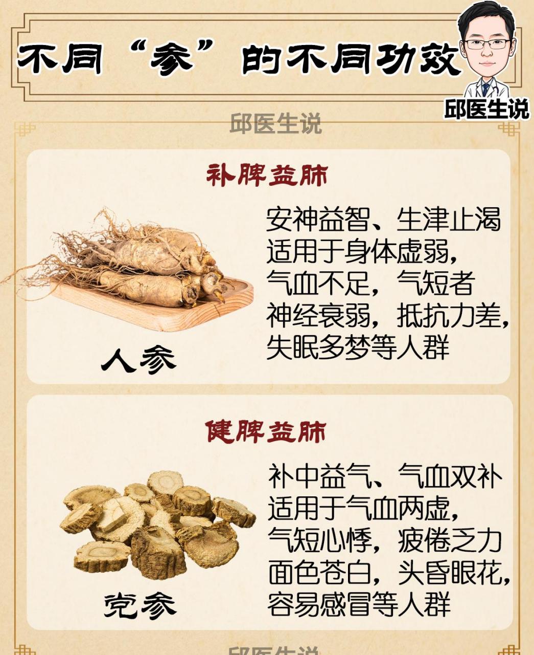 人参,党参,西洋参,太子参.各种"参"! 不同的"参"有不同的功效!