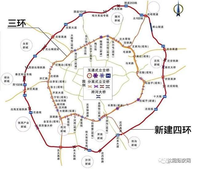 沈阳市三环路线图图片