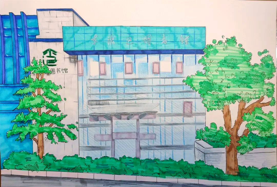 五实验中学绘画活动展现图书馆魅力