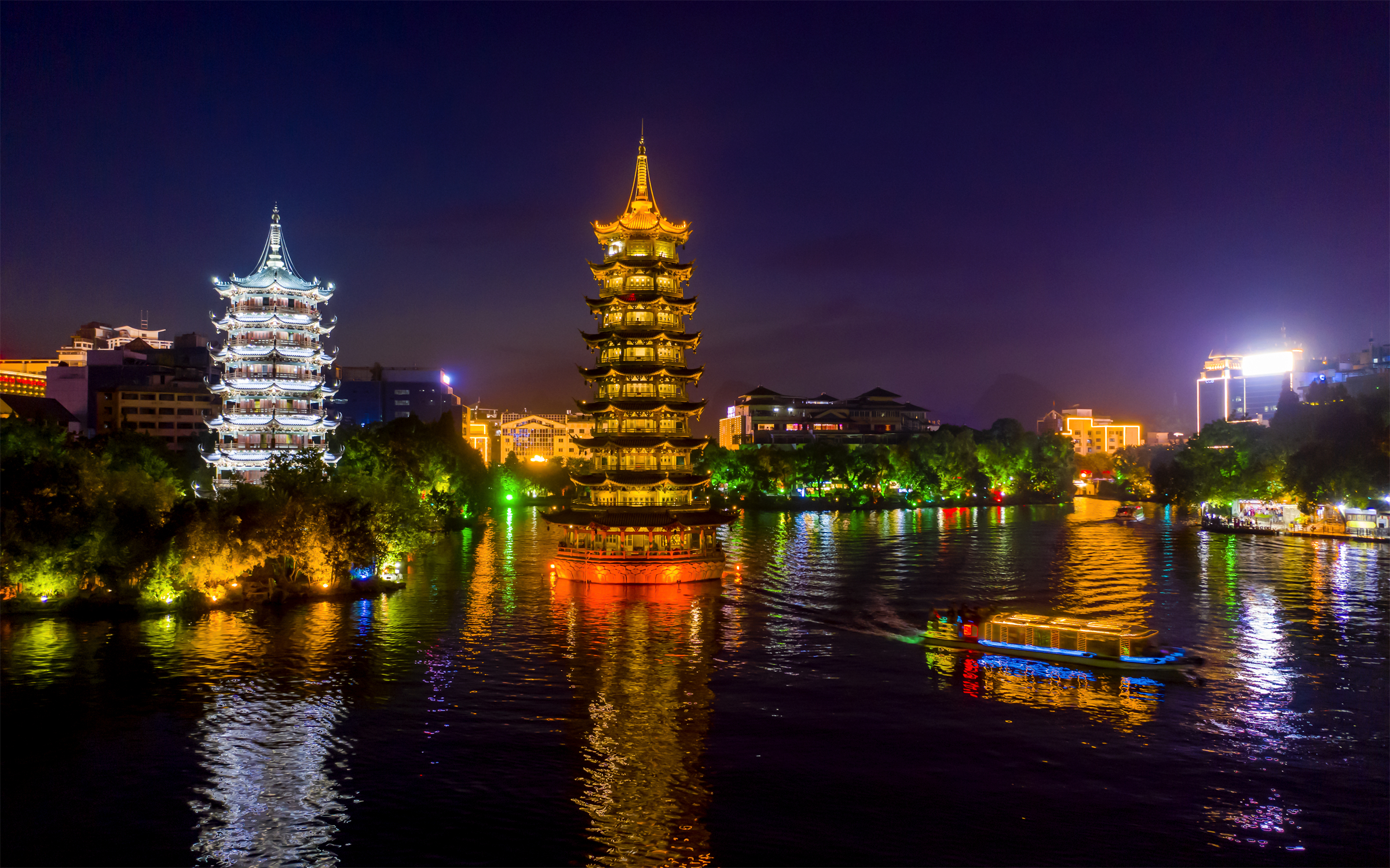 两江四湖夜景图片图片