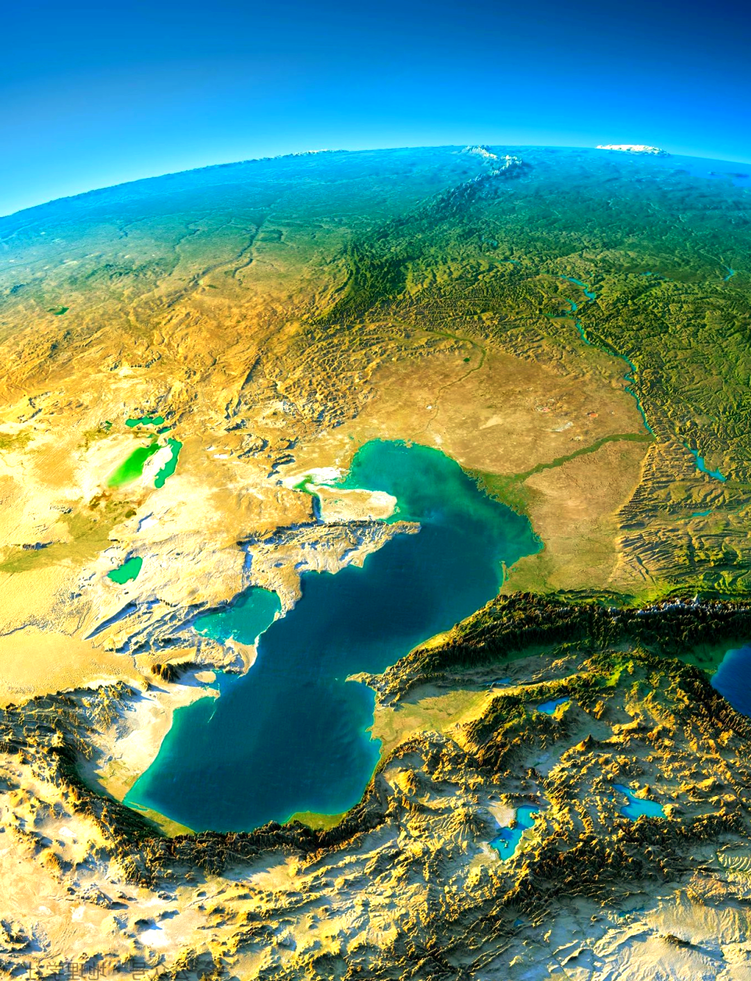 里海:古地中海遗留的咸水湖泊奇观